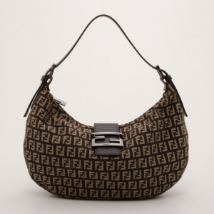 Pre Owned Fendi Zucchino Monogram Hobo Bag