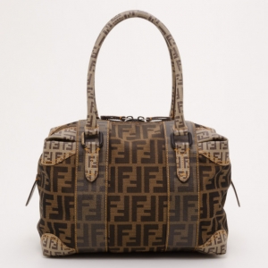 Pre Owned Fendi Multi Zucca Boston Bag