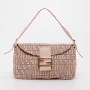 Fendi Light Pink Zucchino Monogram Baguette