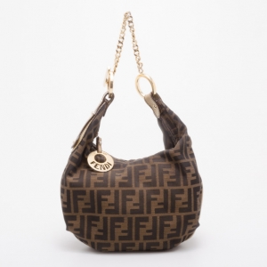 Pre Owned Fendi Zucca Chef Chain Link Hobo