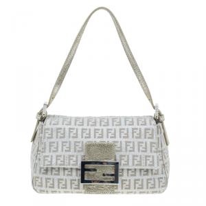 مملوكة مسبقًا Fendi Gold and Silver Zucchino Mini Mama bag