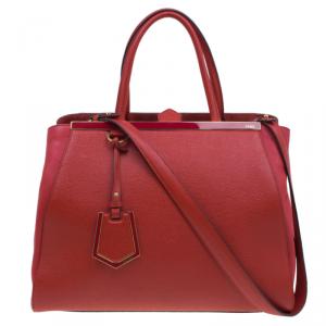 Pre Owned Fendi Red Saffiano Leather 2Jours Tote