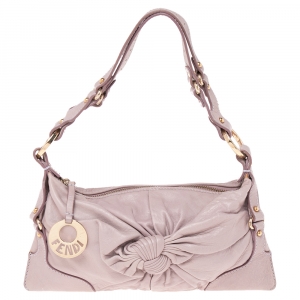Fendi Rose Pink Leather Knot Baguette 