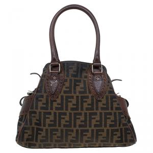 Pre Owned Fendi Brown Zucca Canvas Chef De Jour Bag