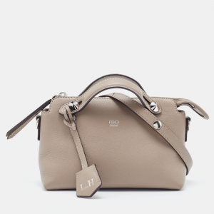 Fendi Beige Leather Mini By The Way Crossbody Bag