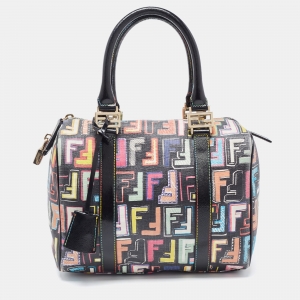 Pre Owned Fendi Multicolor Coated Canvas Forever Bauletto Boston Bag