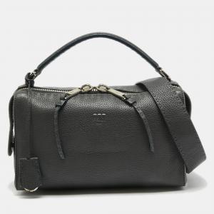 Pre Owned Fendi Grey Selleria Leather Lei Boston Bag 