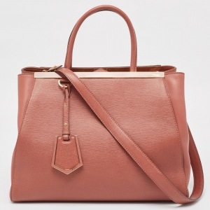 Fendi Punch Pink Leather Medium 2Jours Tote