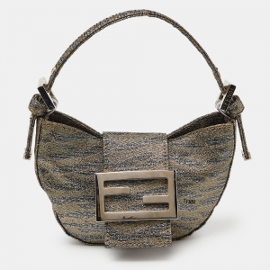 Fendi Metallic Lurex Fabric Croissant Bag