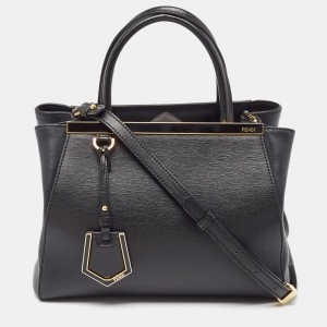 Pre Owned Fendi Black Leather Petite Sac 2jours Tote