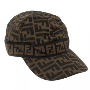 Pre Owned Fendi Brown Zucca Print Baseball Cap L