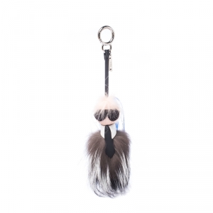 Pre Owned Fendi Multicolor Fur And Leather Mini Karlito Bag Charm