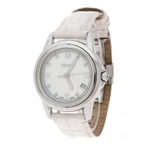 Fendi White Mother of Pearl Stainless Steel Selleria Women's Wristwatch 37 mm