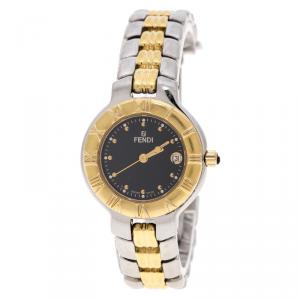 Fendi Black Two Tone Stainless Steel 900L Women's Wristwatch 26 mm