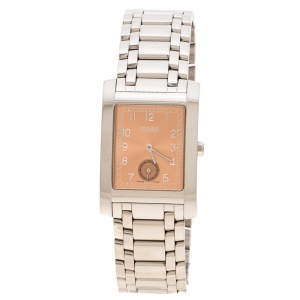 Fendi Metallic Pink Stainless Steel 7000G Men's Wristwatch 27 mm