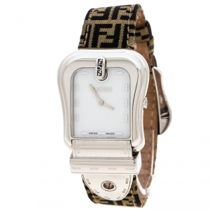 Pre Owned Fendi Mother of Pearl Stainless Steel B.Fendi 3800G Women's Wristwatch 33 mm