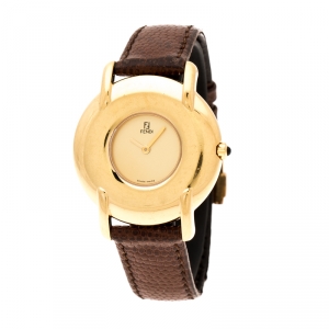 Pre Owned Fendi Gold Plated 400G Women's Wristwatch 36 mm