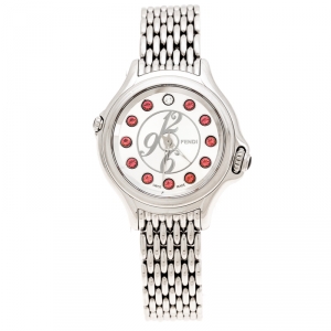 Pre Owned Fendi Silver Stainless Steel Crazy Carats 10500L Women's Wristwatch 33 mm