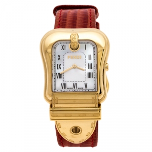 Fendi Mother of Pearl Gold Plated Stainless Steel B.Fendi 3800G Women's Wristwatch 33 mm