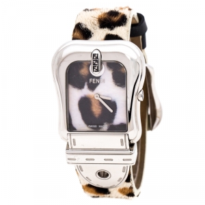 Fendi Leopard Print Stainless Steel B.Fendi 3800G Women's Wristwatch 33 mm