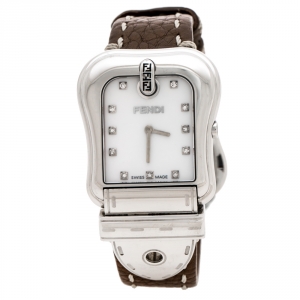 Fendi Mother of Pearl Stainless Steel Diamond B.Fendi 3800G Women's Wristwatch 33 mm