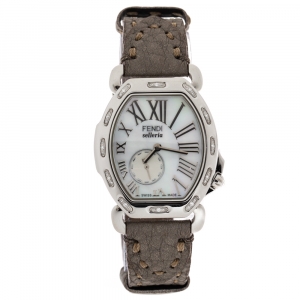 Fendi MOP Stainless Steel Diamond Selleria 8400M Women's Wristwatch 34 MM