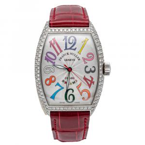Franck Muller White Color Dreams Steel & Diamond Automatic Women's Wristwatch 31 MM