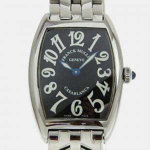 Franck Muller Black Stainless Steel Casablanca Quartz Women's Wristwatch 7 mm