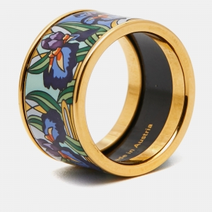 Frey Wille  Fire Enamel Gold Tone Ring Size 55