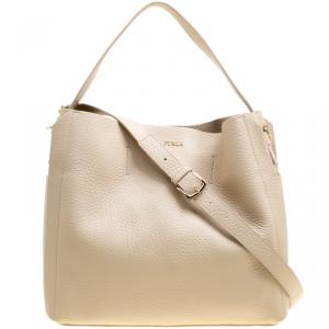 Pre Owned Furla Beige Leather Medium Capriccio Hobo