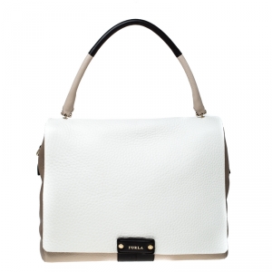 Pre Owned Furla Multicolor Leather Top Handle Bag