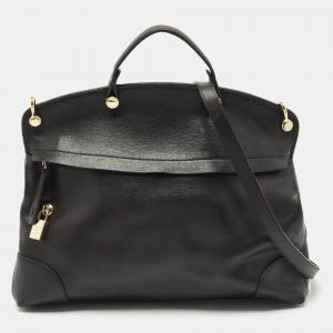 Furla Black Leather Piper Dome Satchel