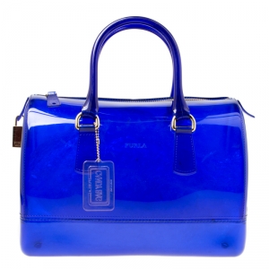 حقيبة ساتشل فرولا كاندي مطاط زرقاء شفافة