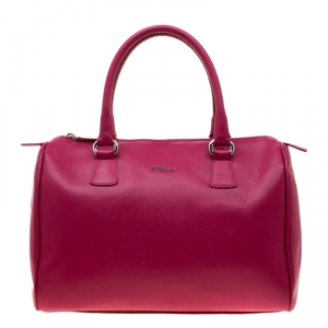 Pre Owned Furla Fuchsia Leather Satchel