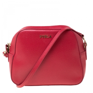 Pre Owned Furla Red Leather Crossbody Bag