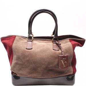 Pre Owned Furla Bi-Color Leather Everyday Bag