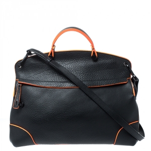 حقيبة فورلا يد علوية Piper جلد برتقالية نيون/ سوداء