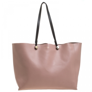 Pre Owned Furla Pink/Black Leather Eden Tote 