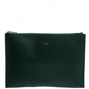 Pre Owned Furla Multicolor Lizard Print Leather Clutch