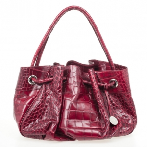 Furla Cherry Croc Embossed Leather 'New Shopper' Hobo