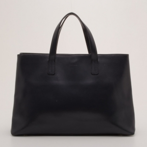 Pre Owned Furla Large Black Leather Tote 