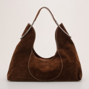 Furla Coffee Suede Hobo