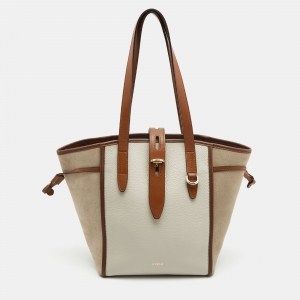 Pre Owned Furla Beige/Cream Leather Toni Perla Tote