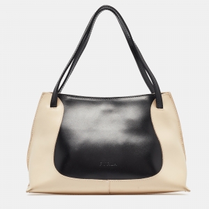 Furla Black/Cream Leather Bag