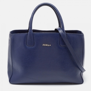 Furla Blue Leather Josi East West Tote