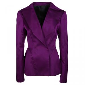 Gianfranco Ferre Purple Satin Tailored Blazer M
