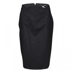 Gianfranco Ferre Dark Grey Wool Pencil Skirt M