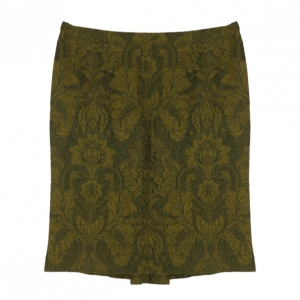 Gianfranco Ferre Green Brocade Skirt XL