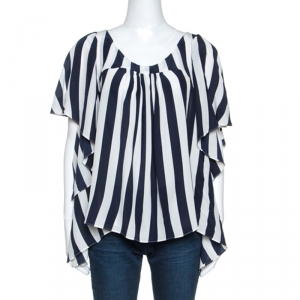 Gianfranco Ferre Bicolor Striped Silk Blouse M