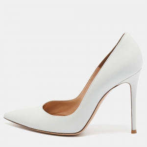Pre Owned Gianvito Rossi White Leather Gianvito Pumps Size 40